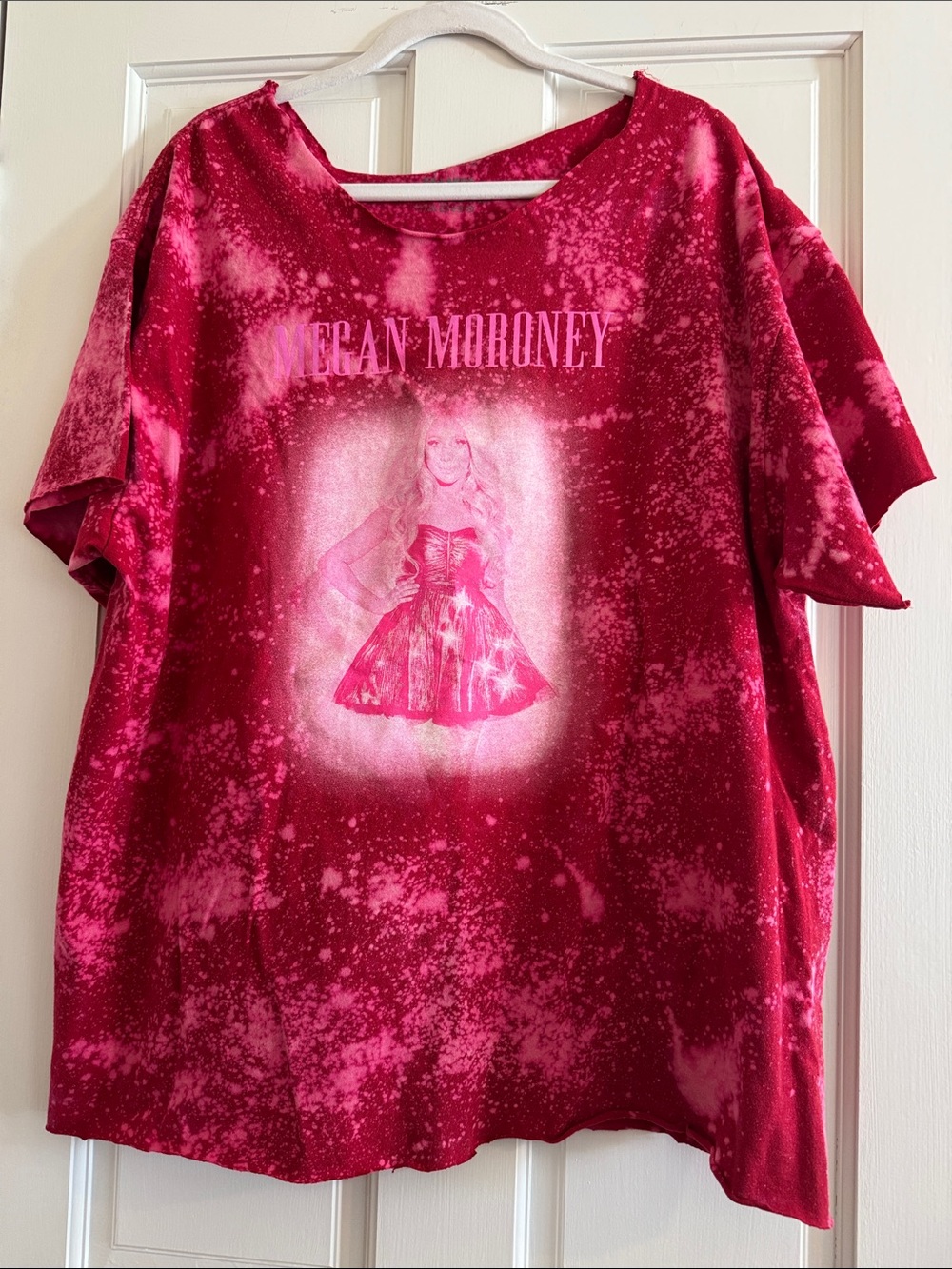 Megan Moroney Upcycled Tee Pink Red